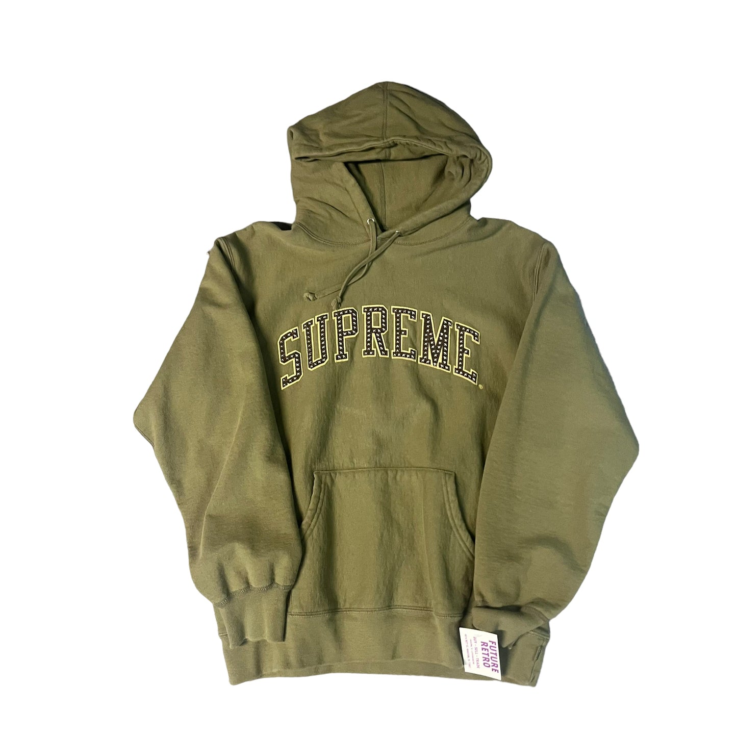 Supreme Stars Studded Arc Olive Hoodie