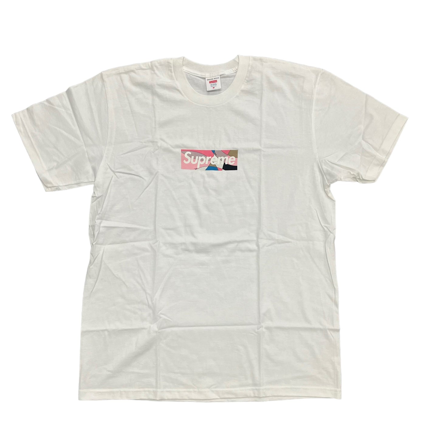 Supreme Emilio Pucci Pink Box Logo White Tee