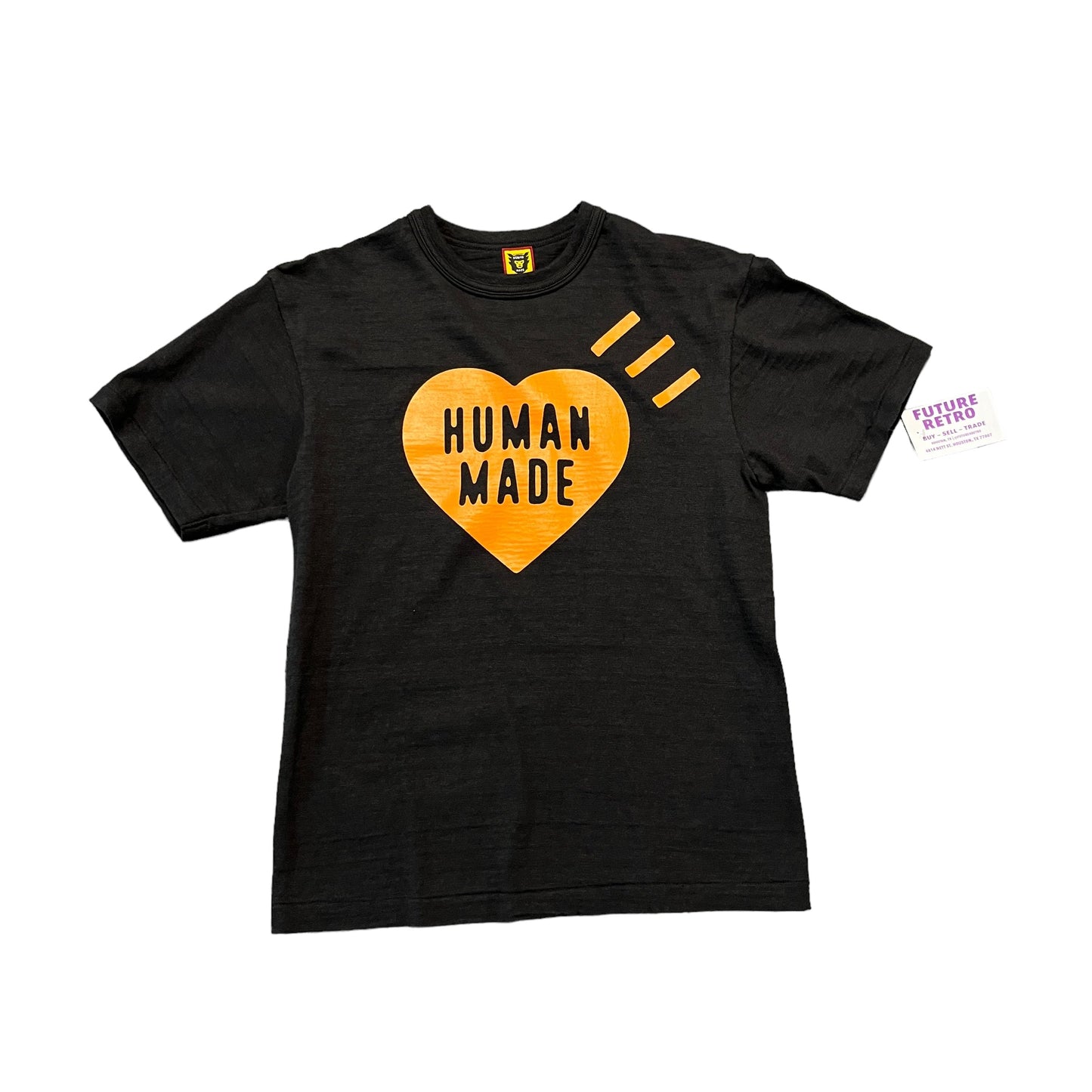Human Made Orange Heart Black Tee