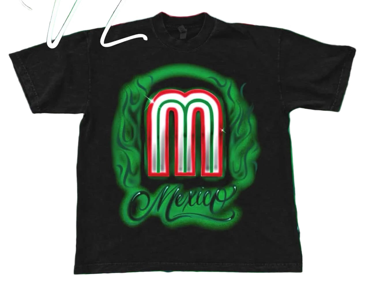 Mexico Flames Black Tee