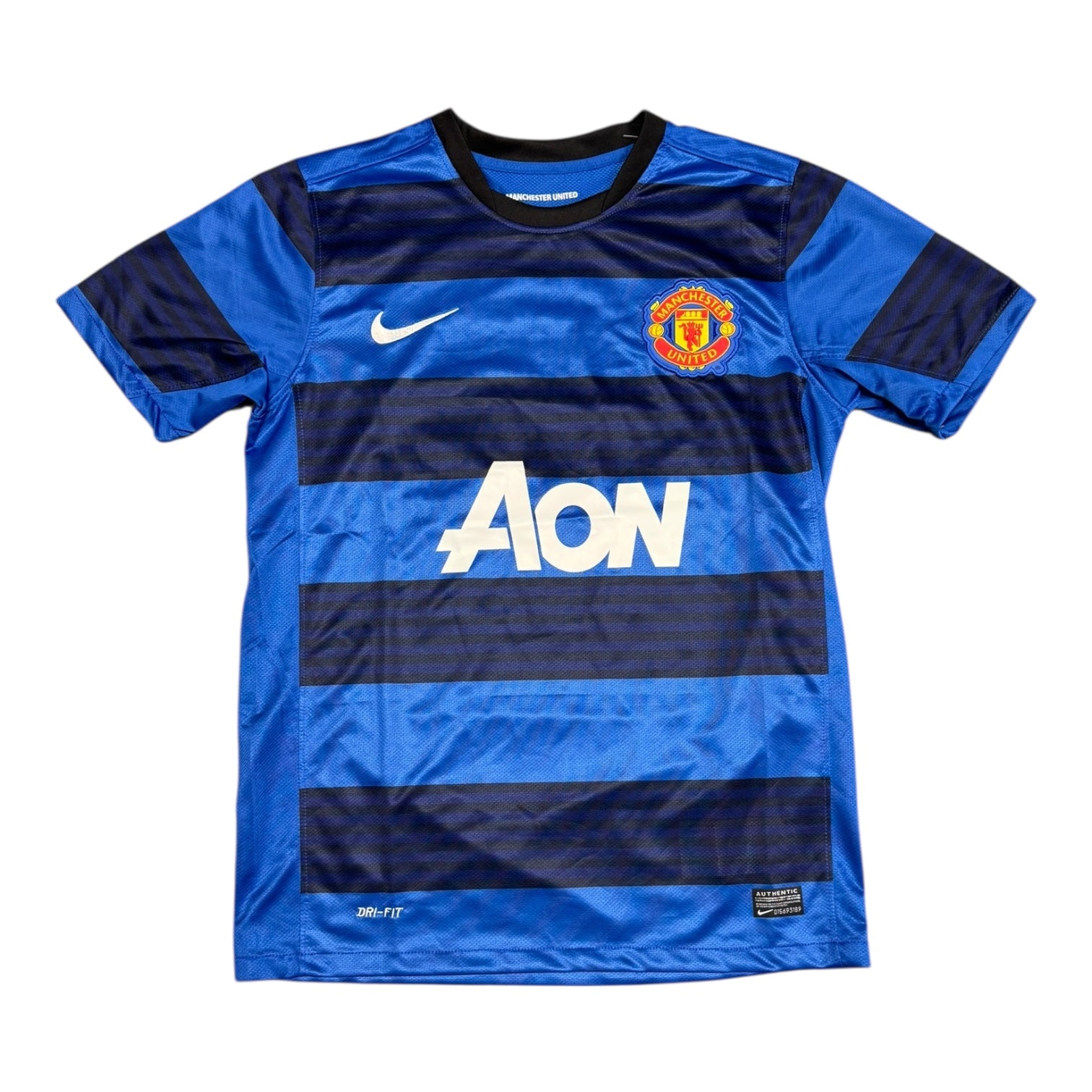 Manchester United 11/12 Away Blue Stripes Jersey - CHICHARITO