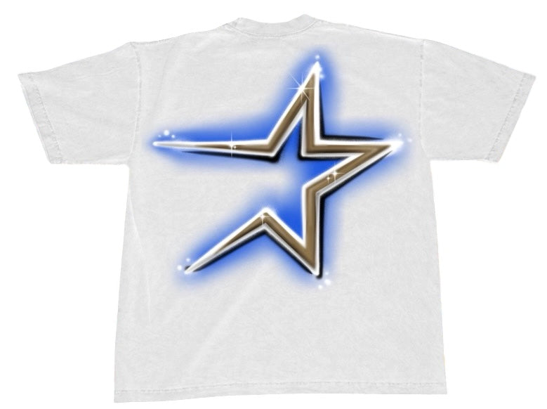 Houston Gold Star Skulls White Tee