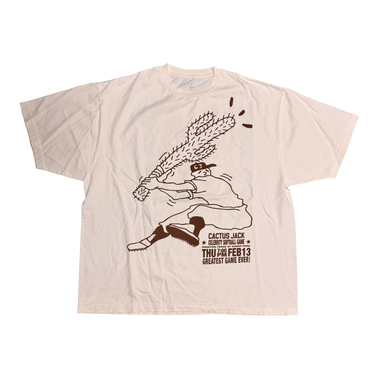 Travis Scott Cactus Jack Softball White Tee