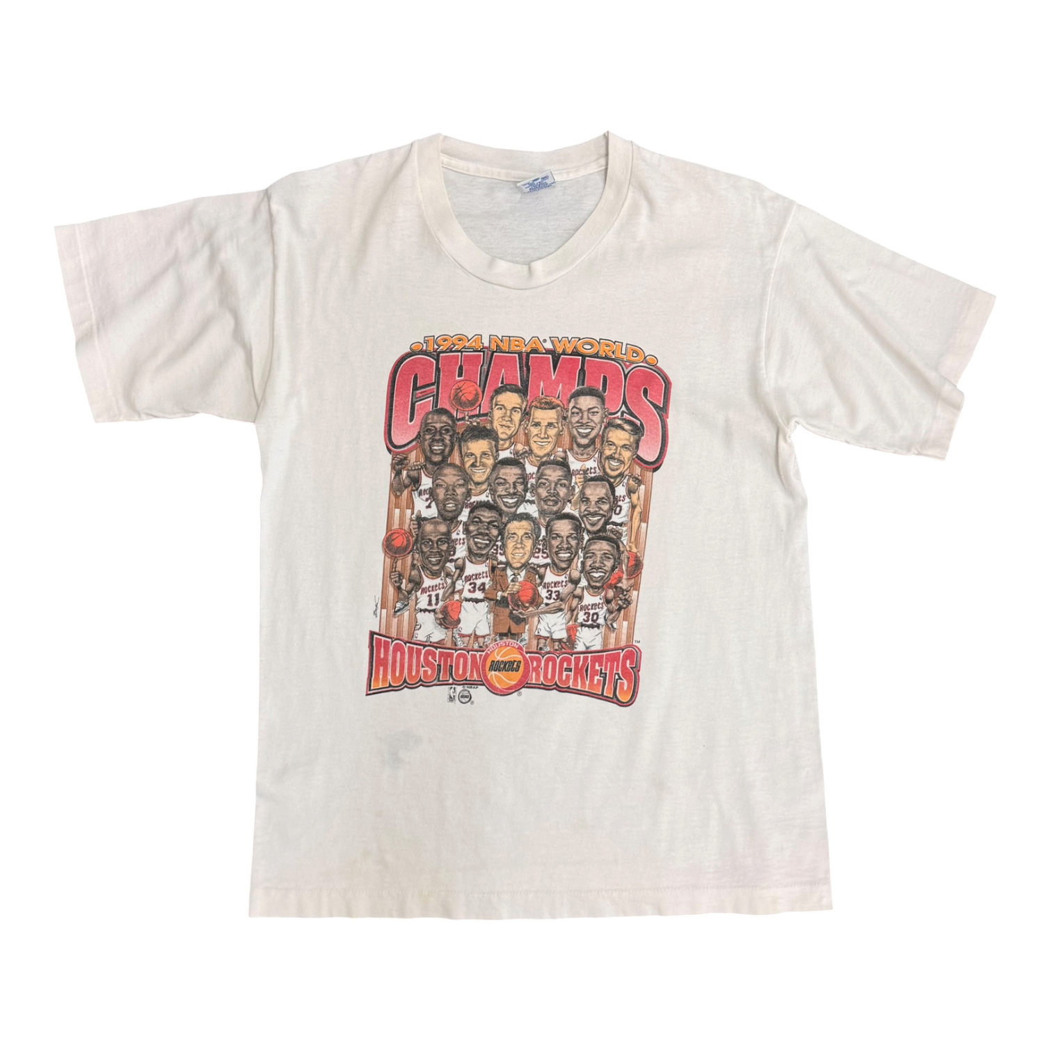 1994 NBA world champs Houston Rockets White Tee