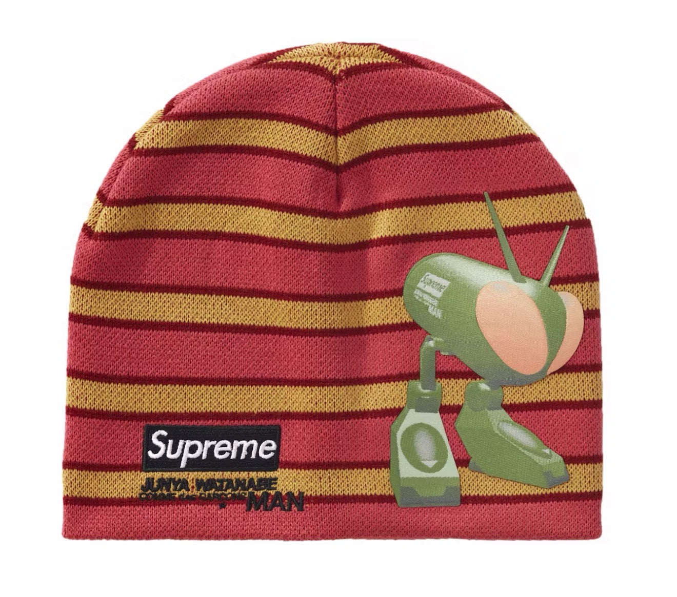 Supreme x Junya Wantabee x CDG Man Red Stripe Beanie