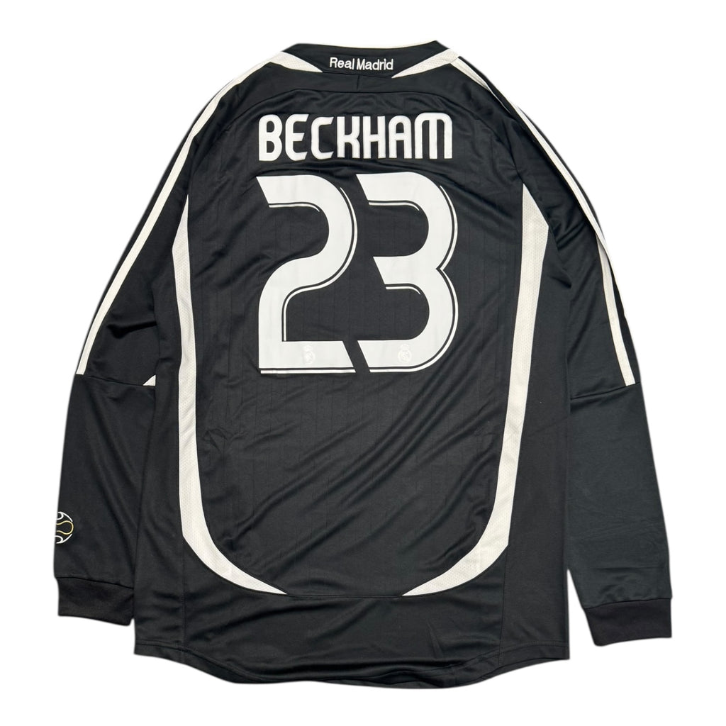 Real Madrid 06/07 Away Black L/S Jersey - BECKHAM