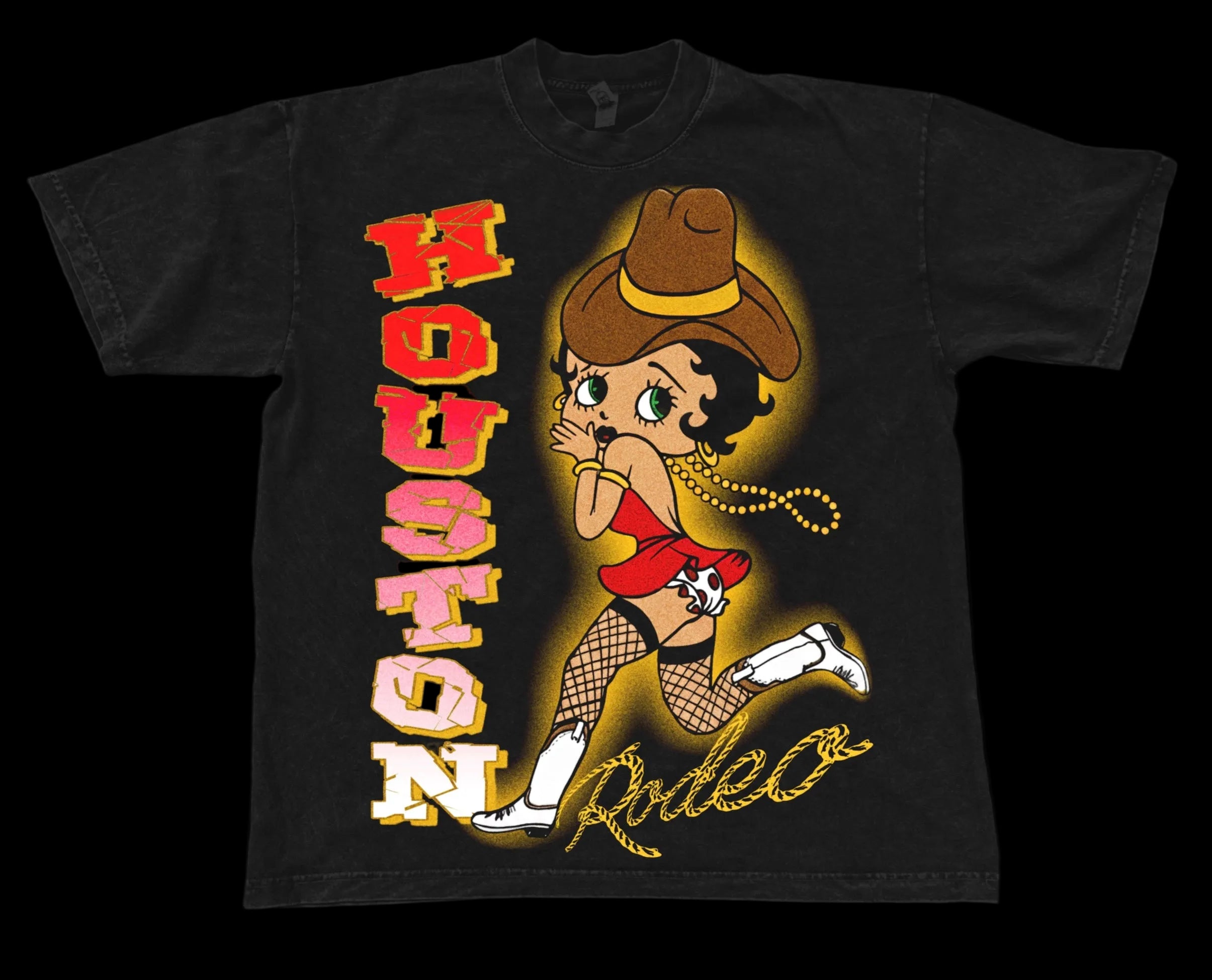 Houston Cowgirl Black Tee