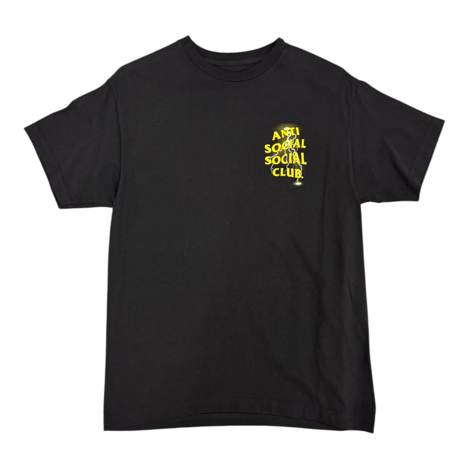 Anti social social club yellow lightning Black Tee
