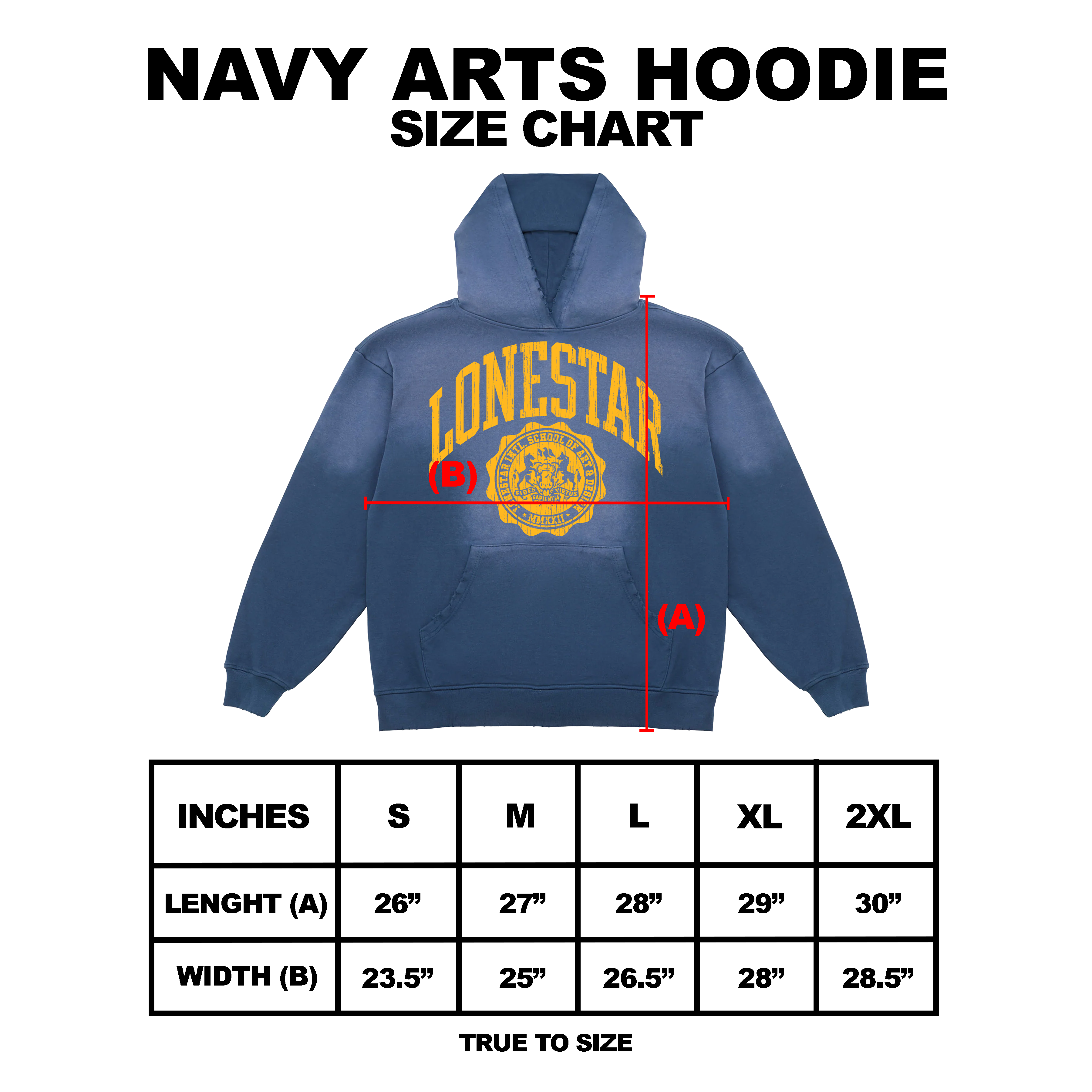 LONESTAR NAVY ARTS HOODIE