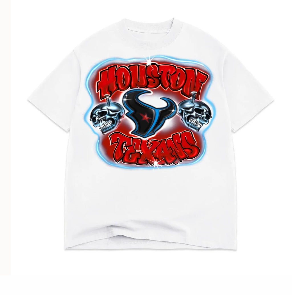Houston Airbrush White Tee
