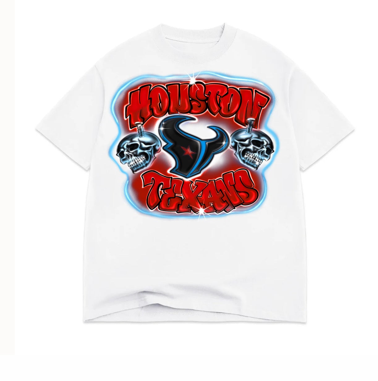 Houston Airbrush White Tee