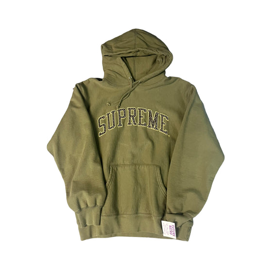Supreme Stars Studded Arc Olive Hoodie
