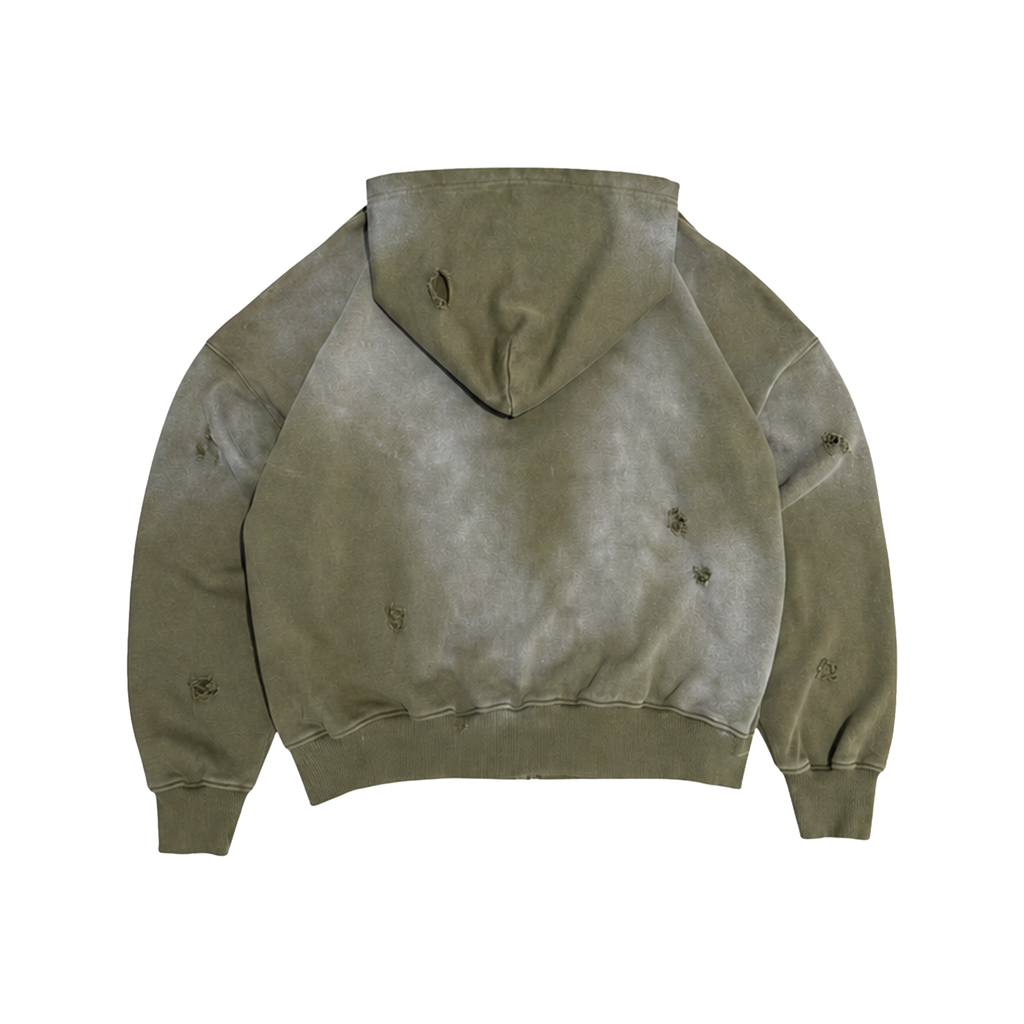 LONESTAR OLIVE SUN FADED ZIP-UP