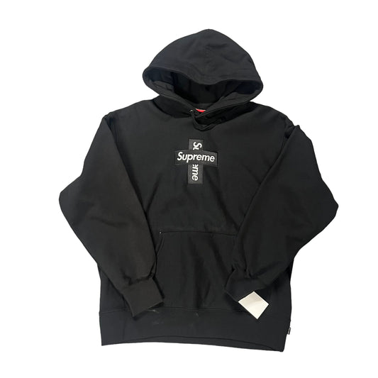 Supreme Cross Box Logo Black Hoodie