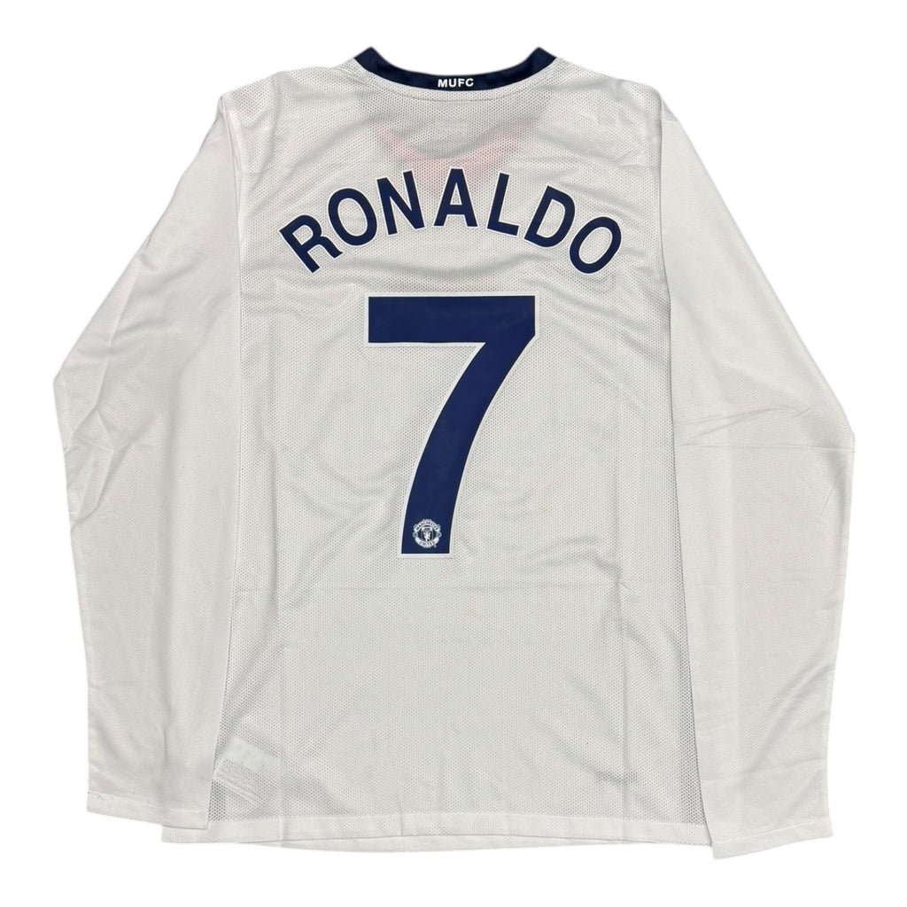 Manchester United 08/09 Away White L/S Jersey - RONALDO