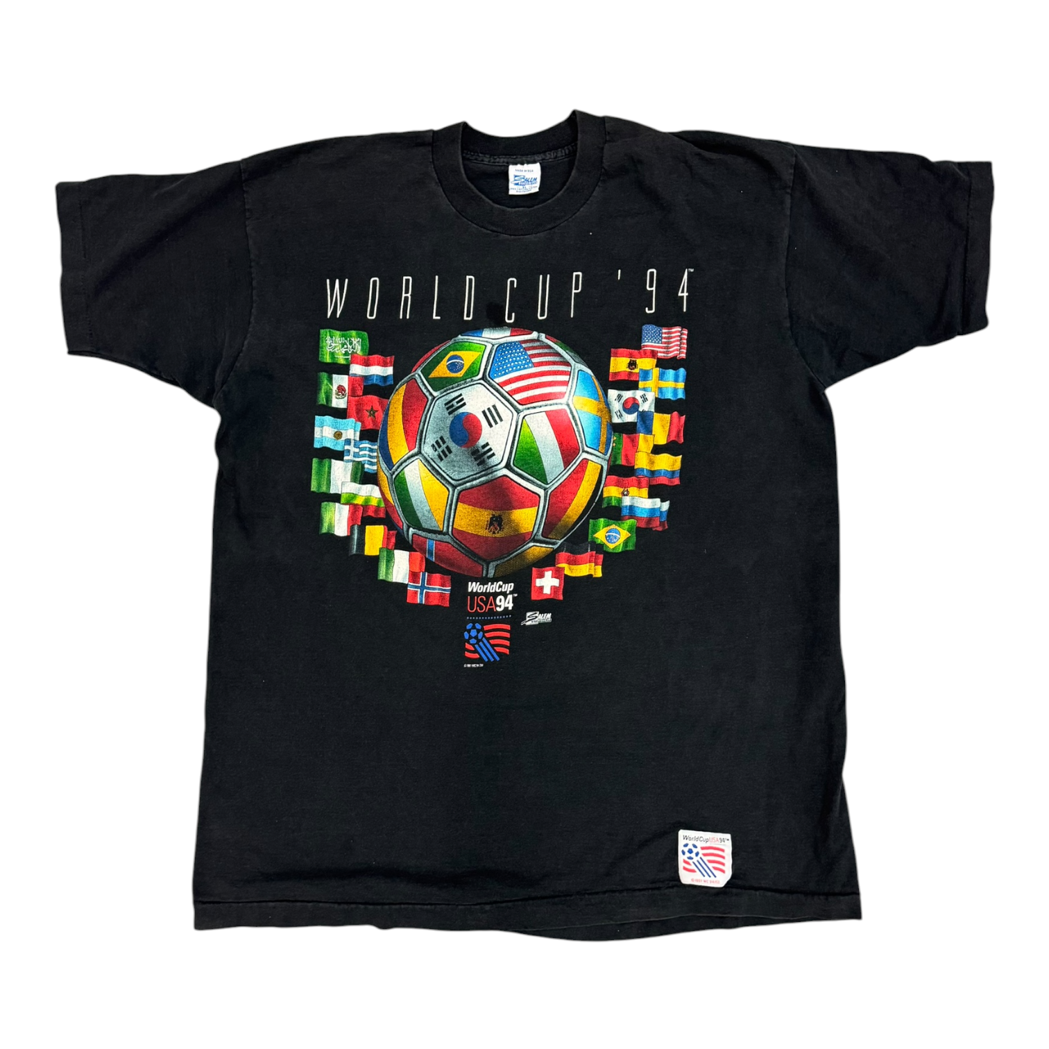 World Cup 94 Soccer Flags Black Tee