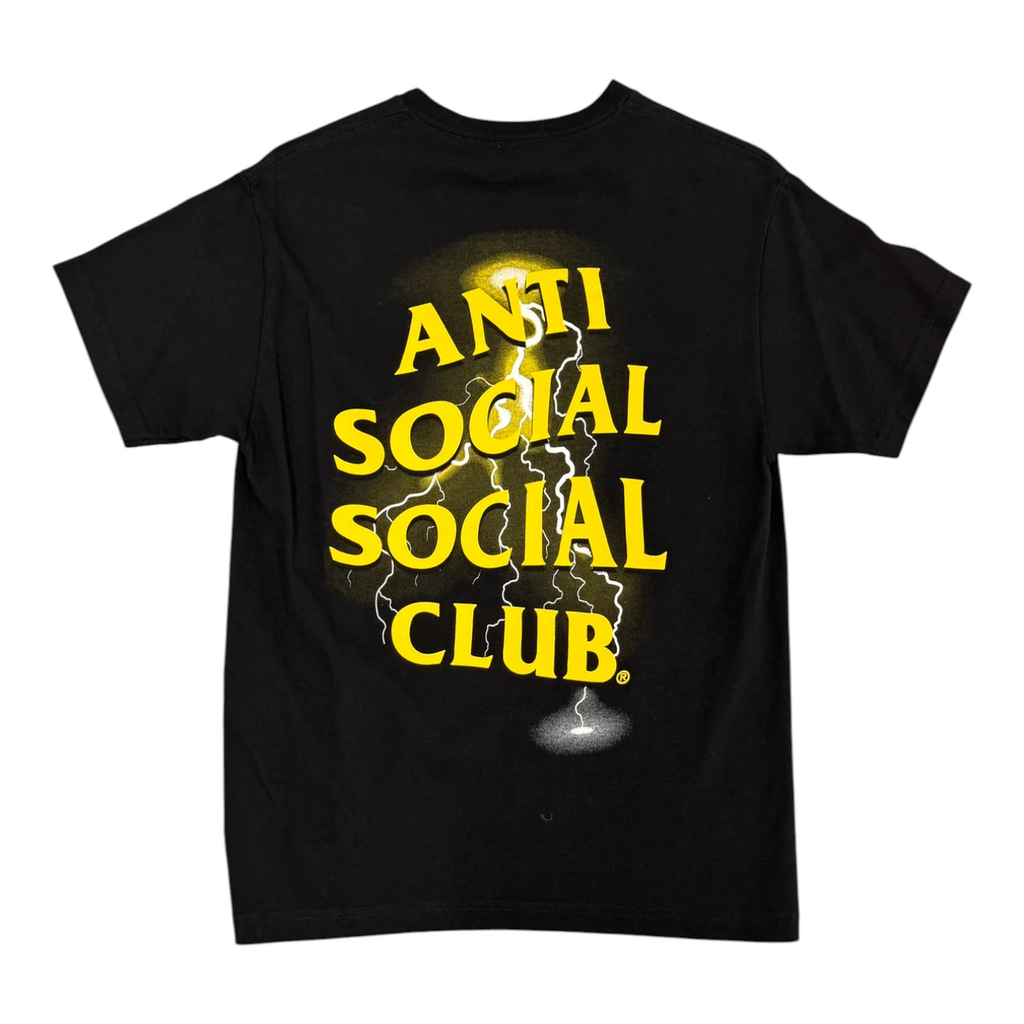 Anti social social club yellow lightning Black Tee