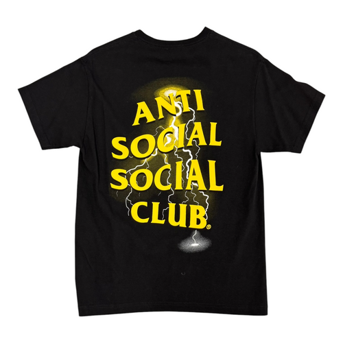 Anti social social club yellow lightning Black Tee