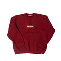 Supreme Red Box Logo Burgundy Crewneck