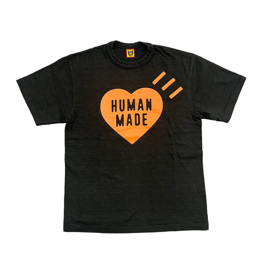 Human Made Orange Heart Black Tee