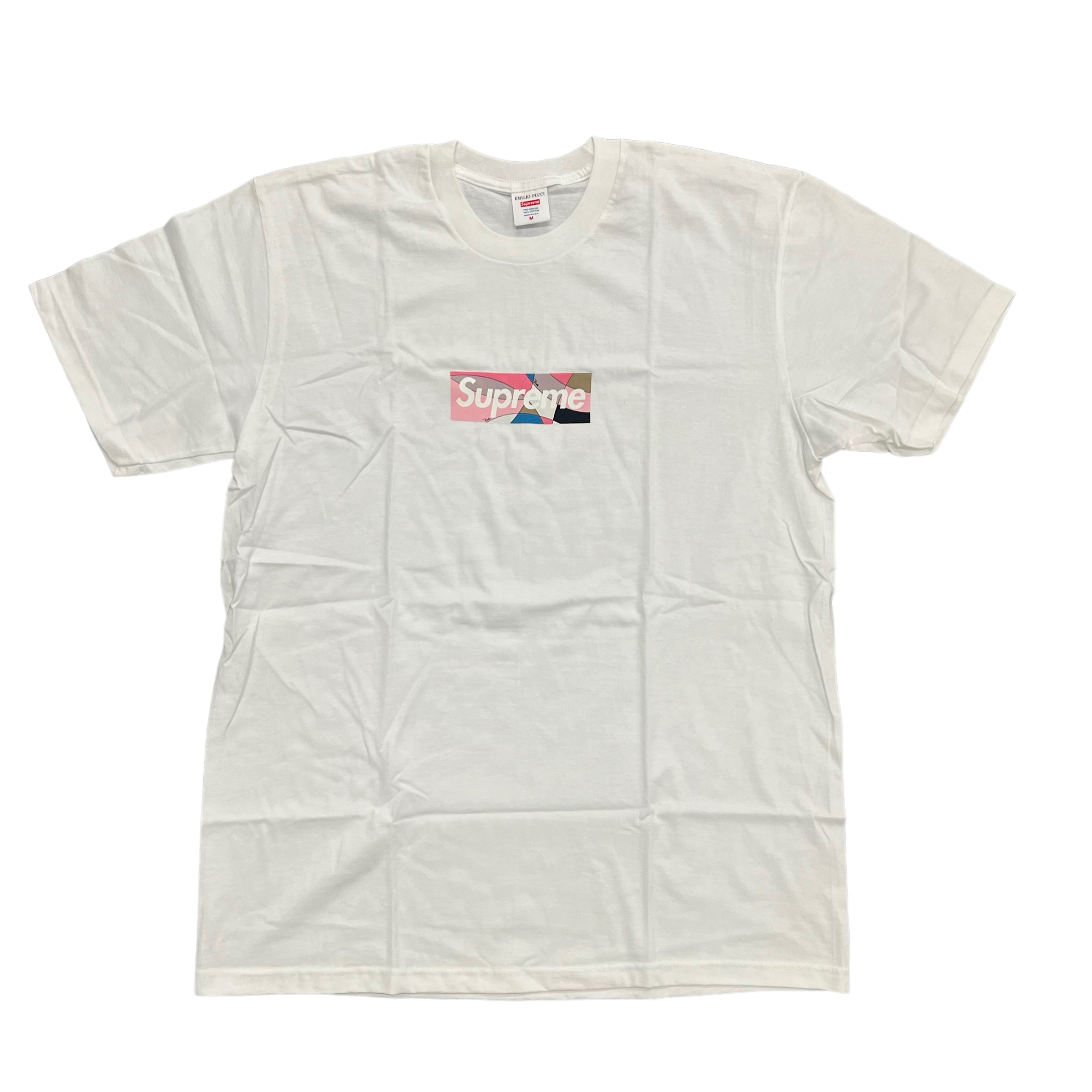 Supreme Emilio Pucci Pink Box Logo White Tee
