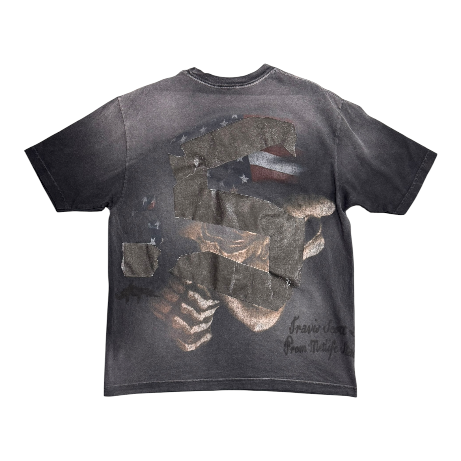 Travis Scott Metlife Cross Faded Black Tee