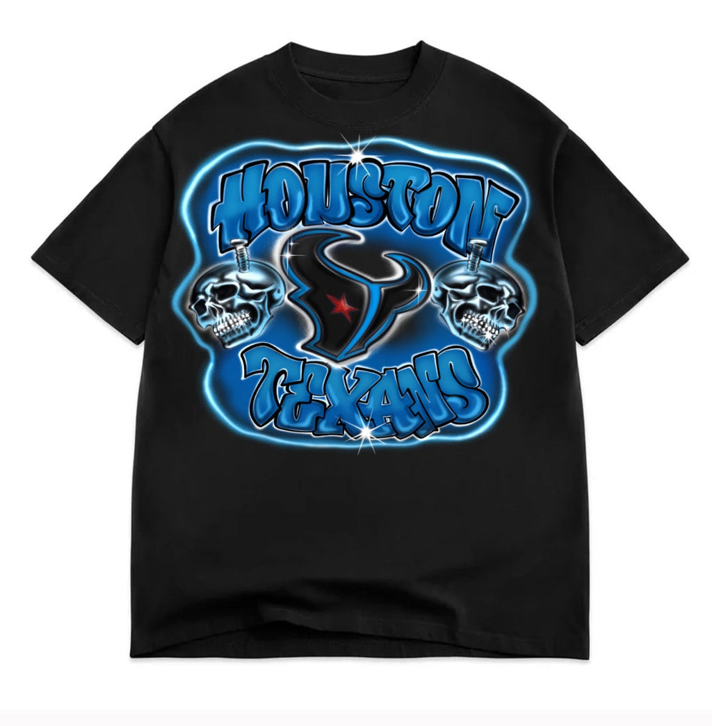 Houston Airbrush Black Tee