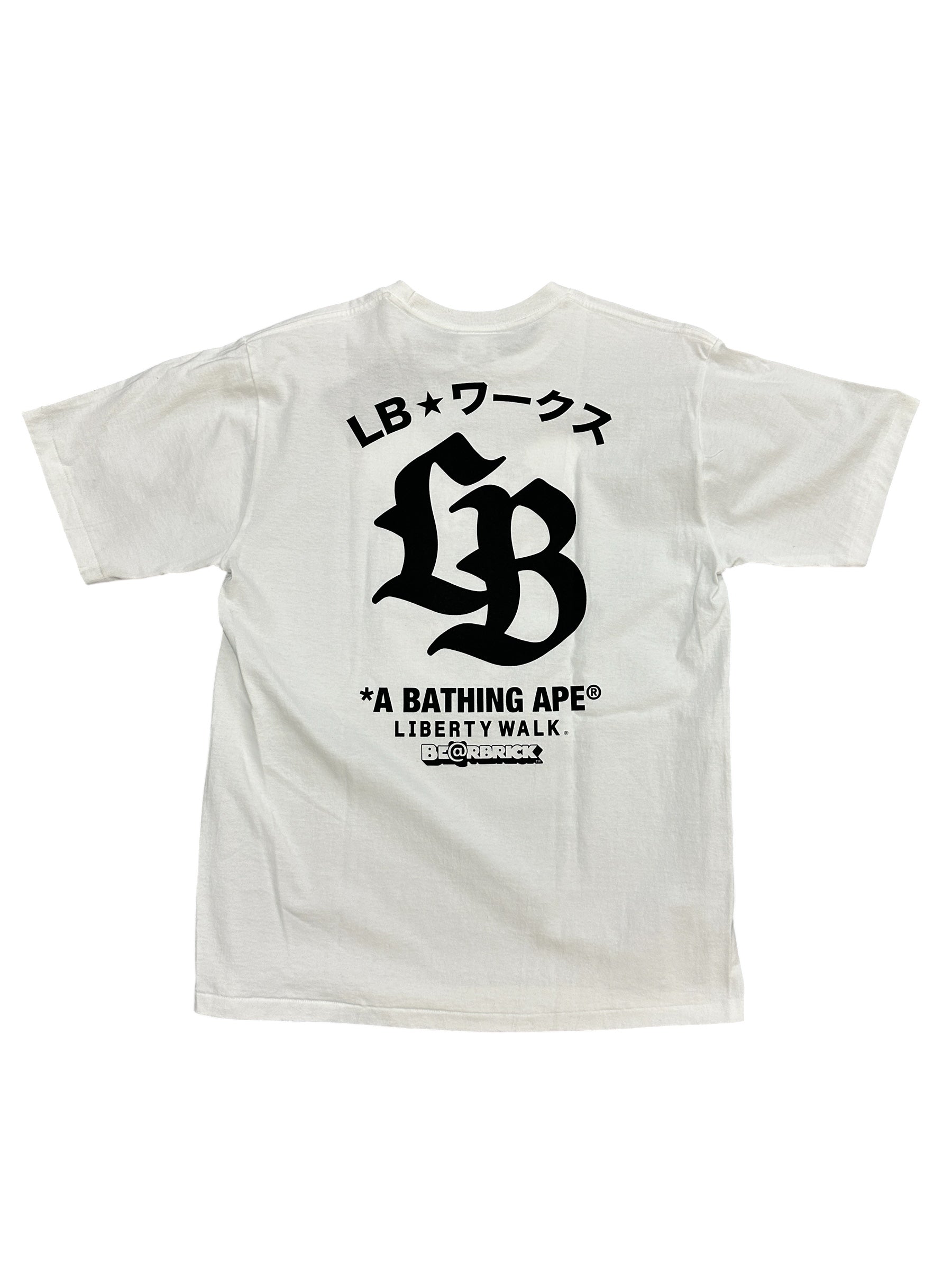 BAPE X Bearbrick Ape head Liberty Walk White Tee