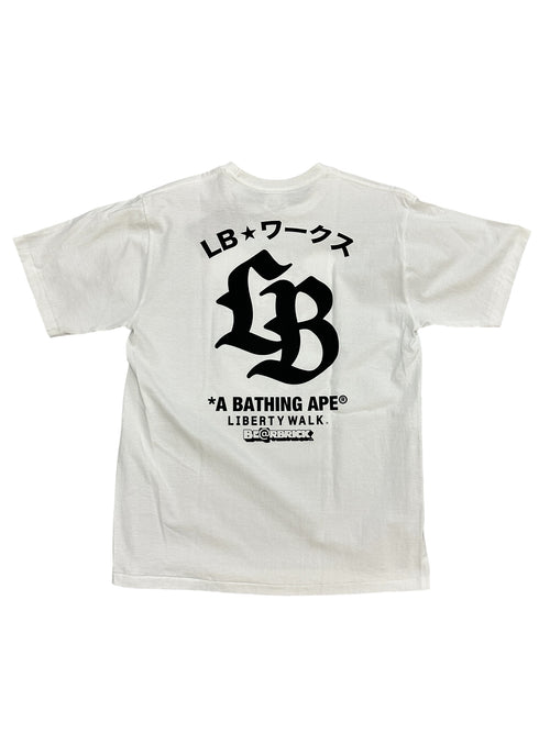 BAPE X Bearbrick Ape head Liberty Walk White Tee