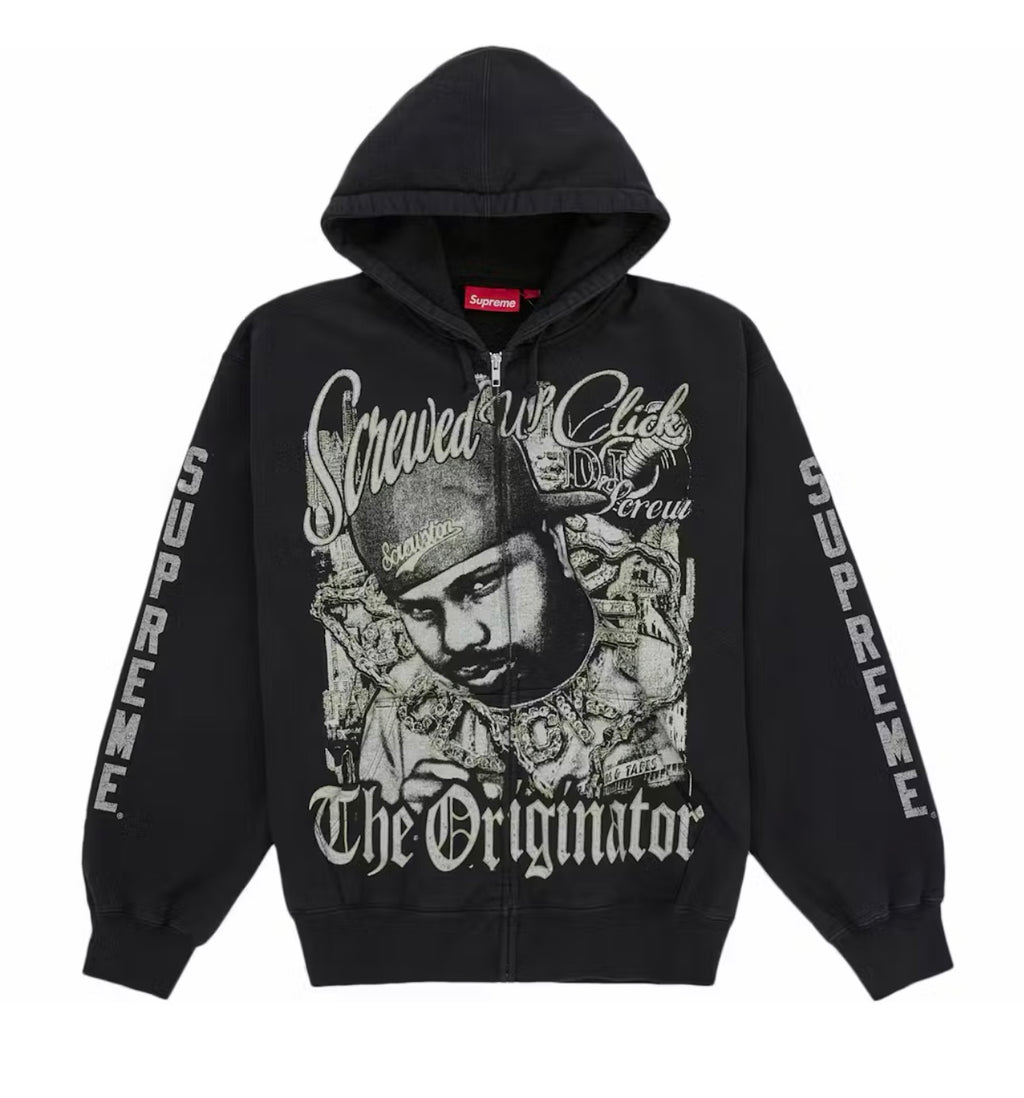 Supreme x DJ Screw Zip Up Hooded Sweatshirt