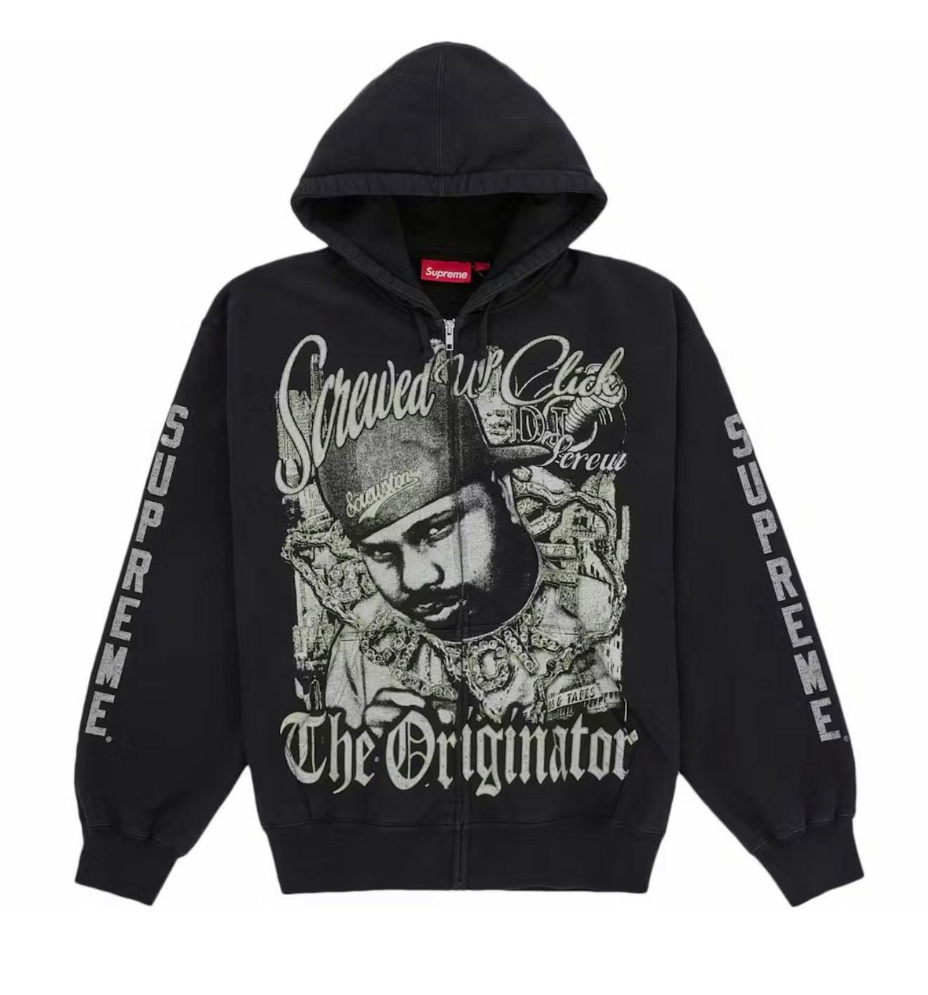 Supreme x DJ Screw Zip Up Hooded Sweatshirt