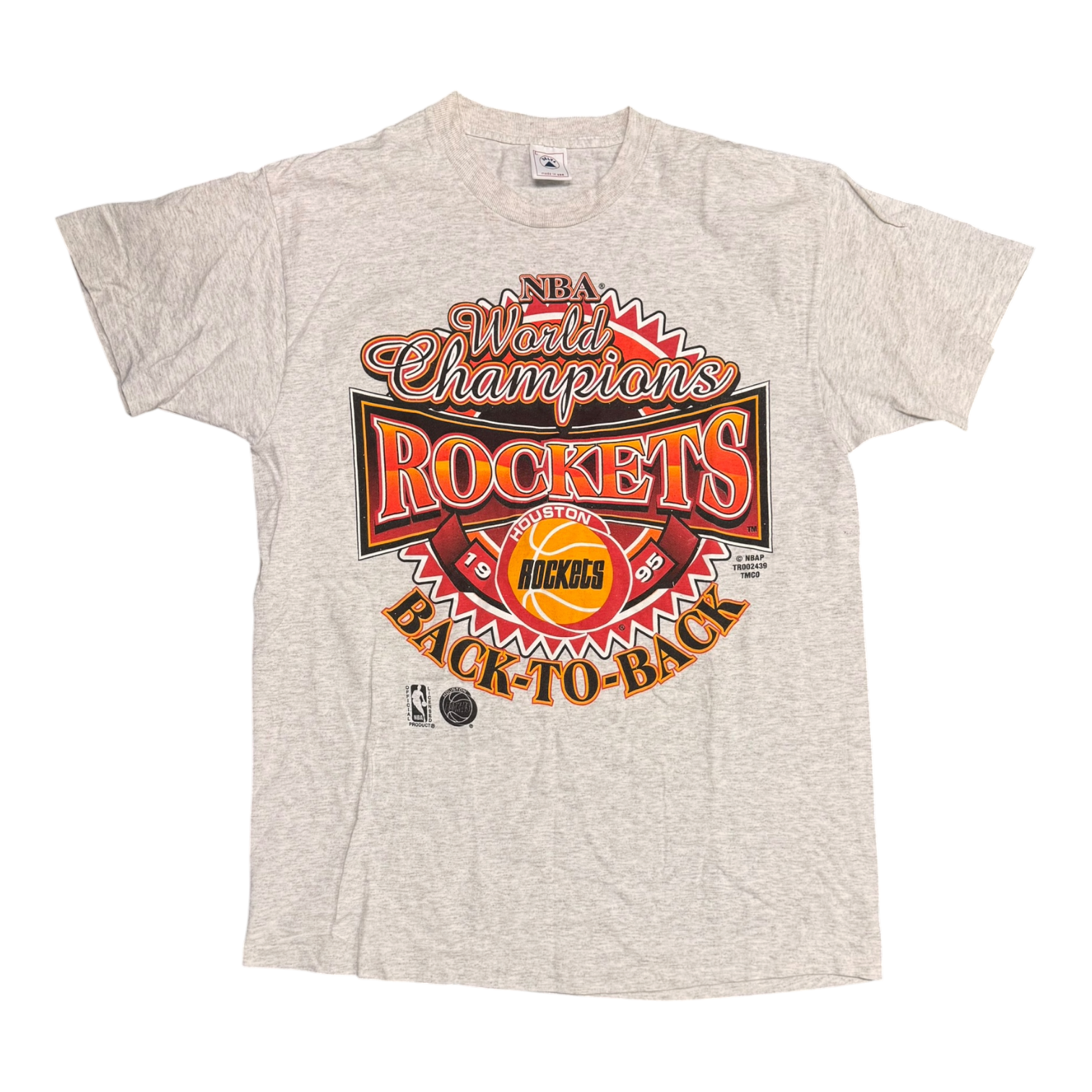 Houston Rockets Back to Back World Champions Grey Tee