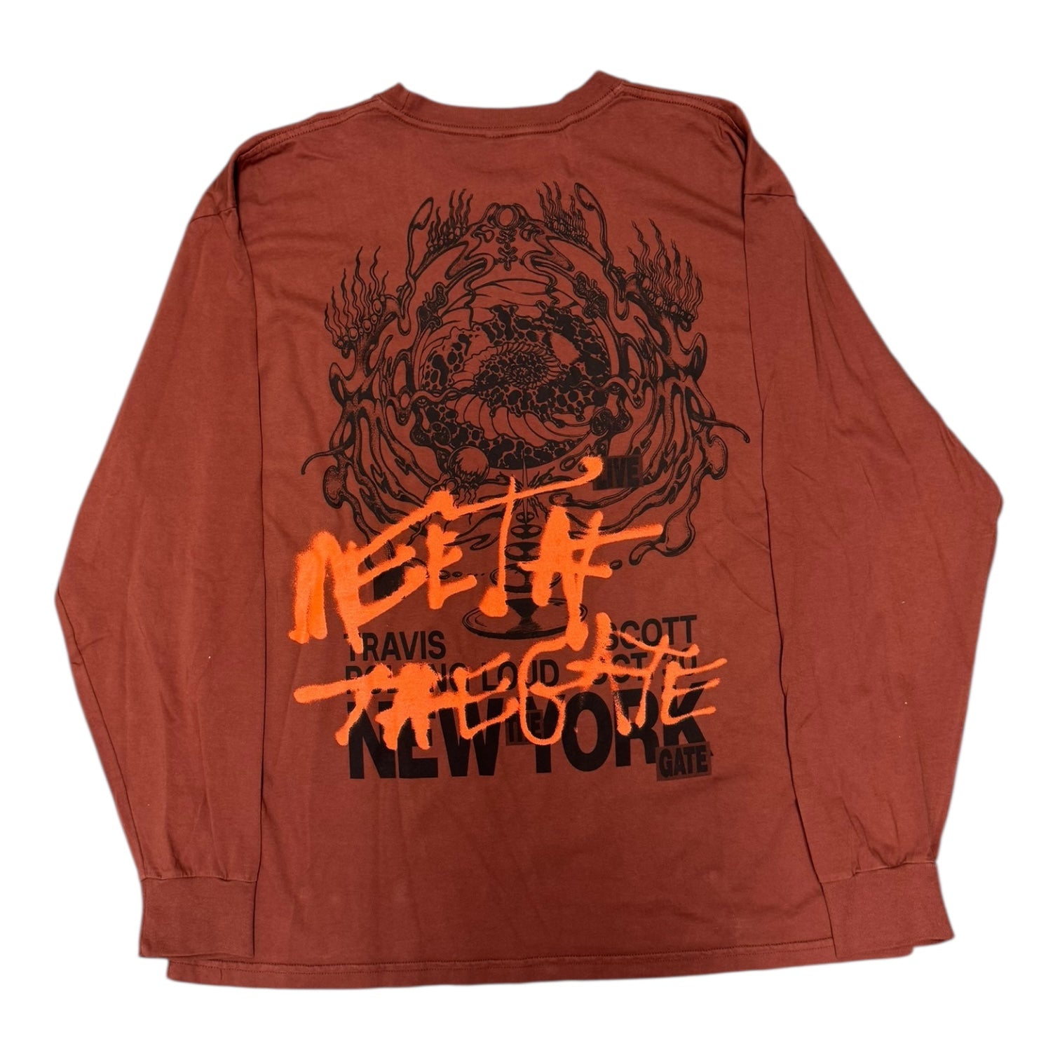 Travis Scott New York Utopia L/S Dark Red Tee