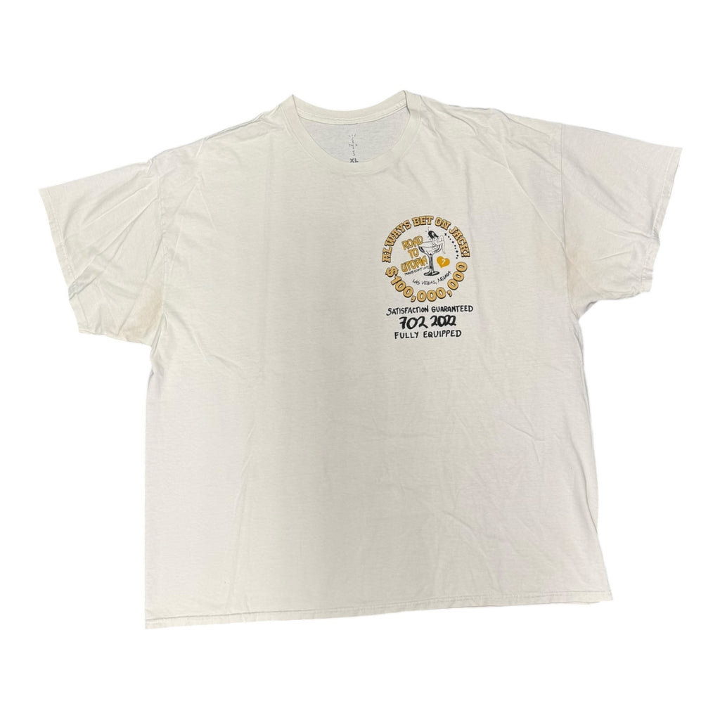 Travis Scott Las Vegas Road to Utopia Strip White Tee
