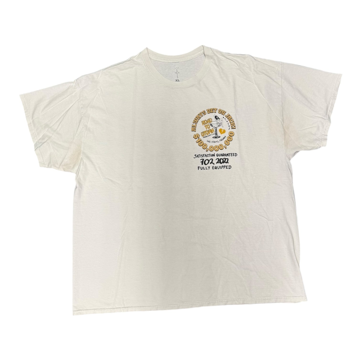 Travis Scott Las Vegas Road to Utopia Strip White Tee