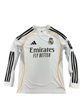 2025-2026 Adidas Real Madrid Long Sleeve Jersey Youth