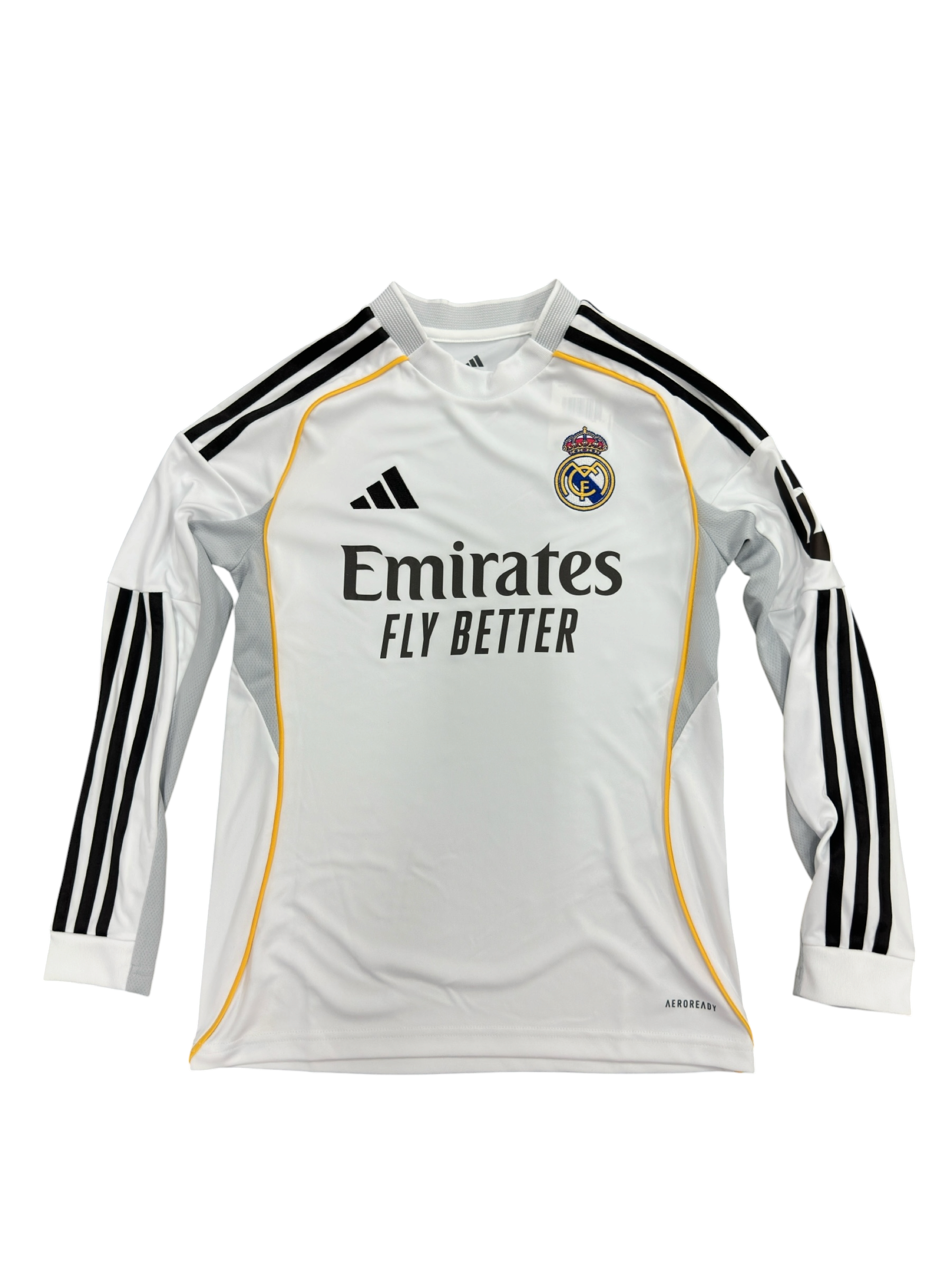 2025-2026 Adidas Real Madrid Long Sleeve Jersey Youth
