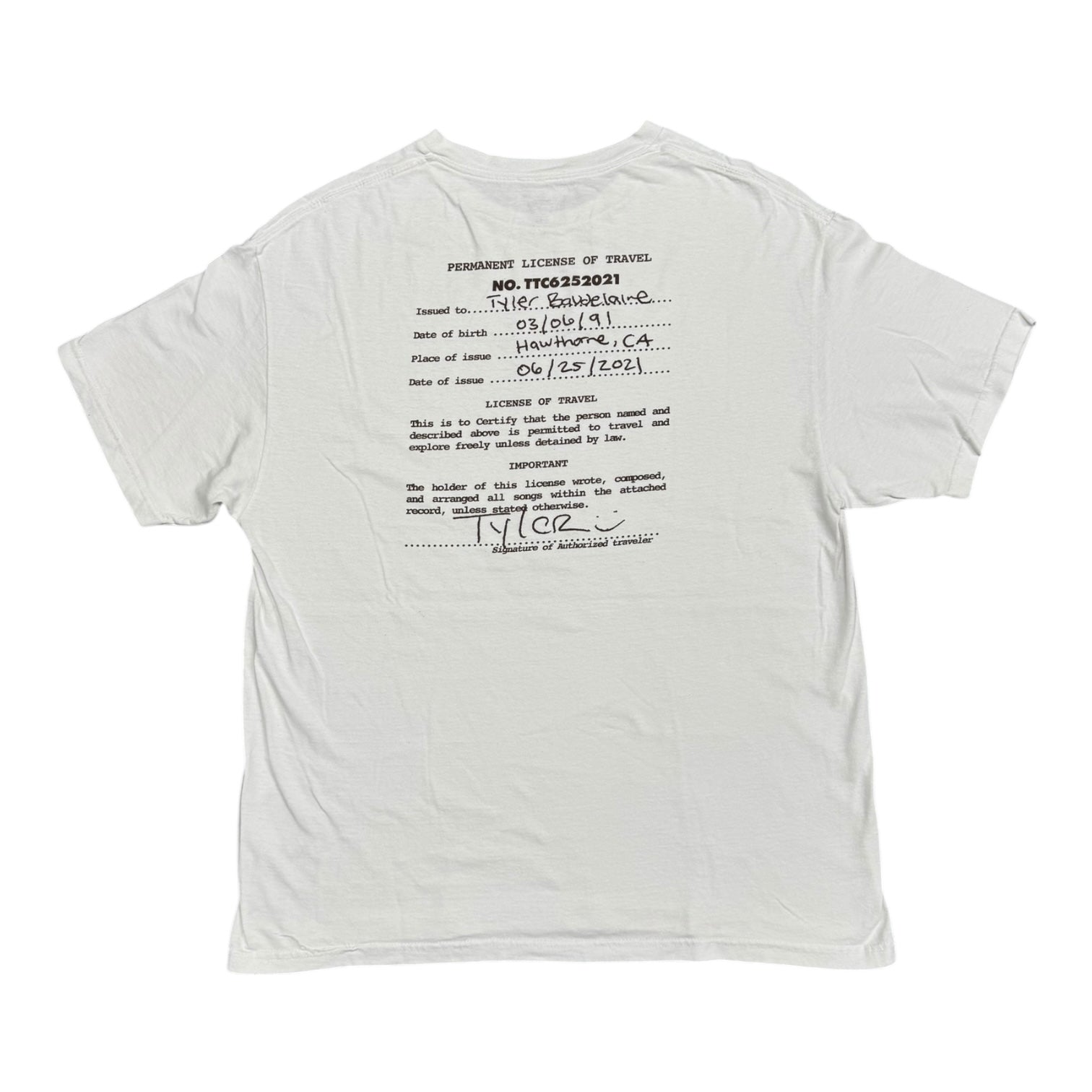 Tyler the Creator Call Me White Tee