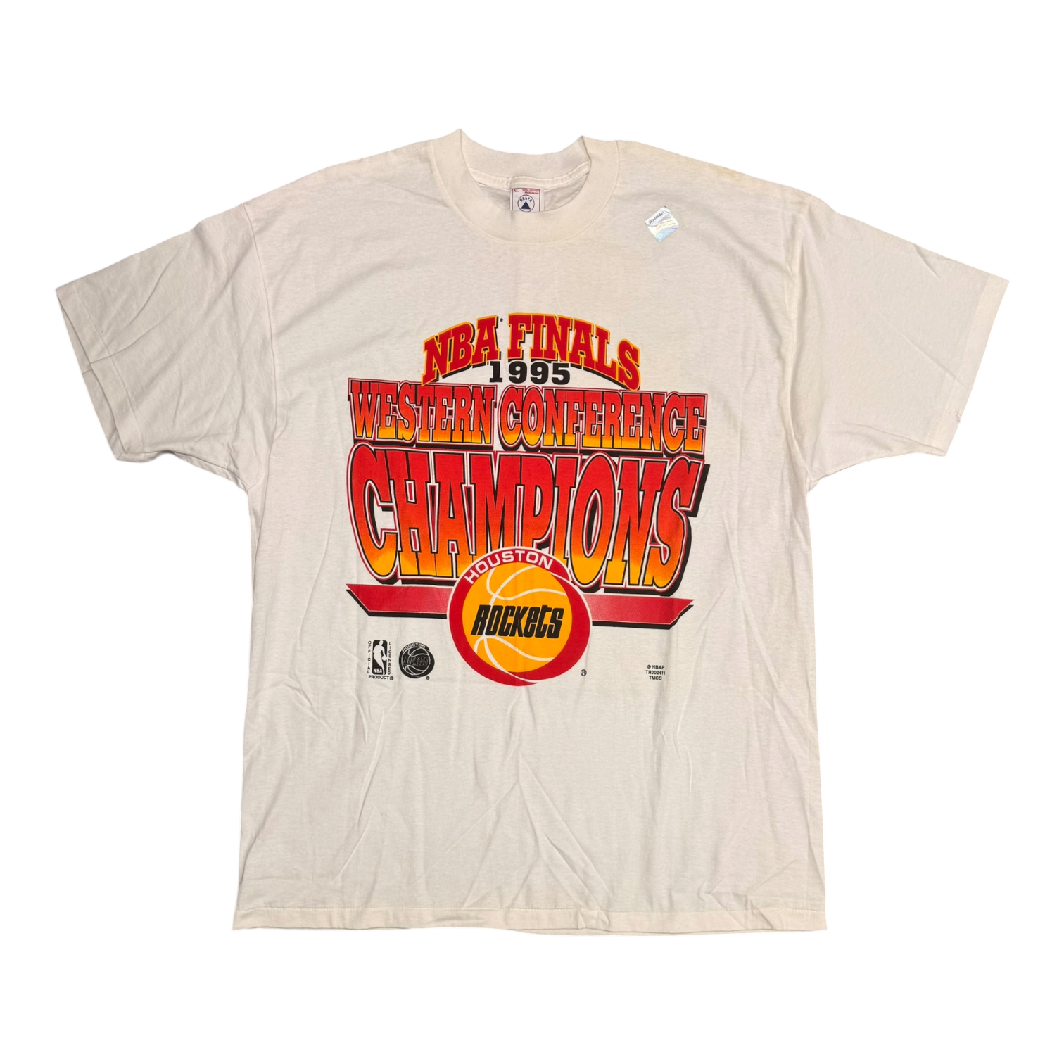 Rockets 1995 NBA Finals Champions White Tee