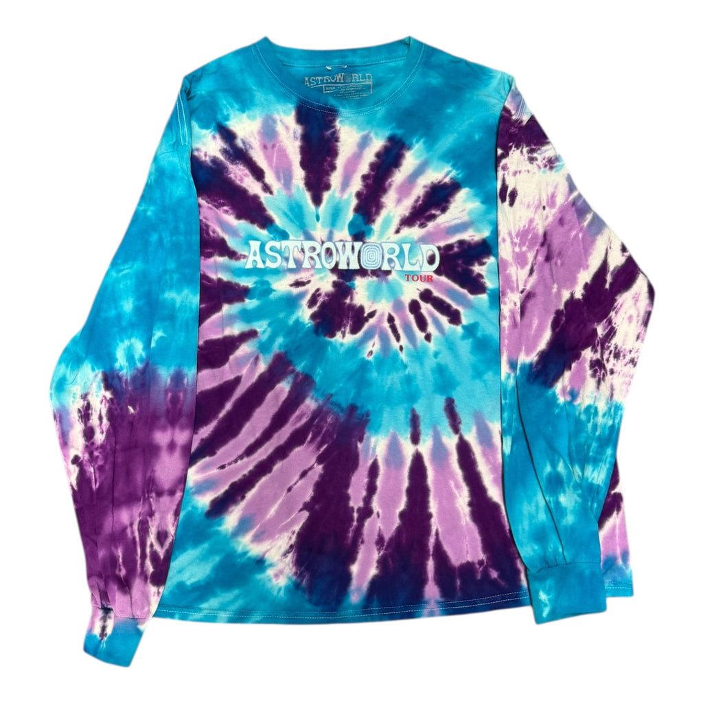 Travis Scott Astroworld Tour Blue Purple Tie Dye L/S