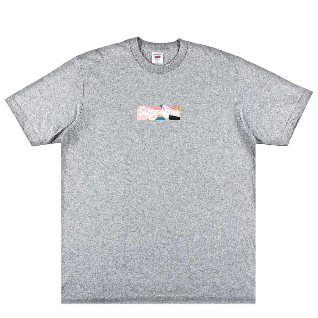 Supreme Emilio Pucci Grey/Pink Box Logo Tee