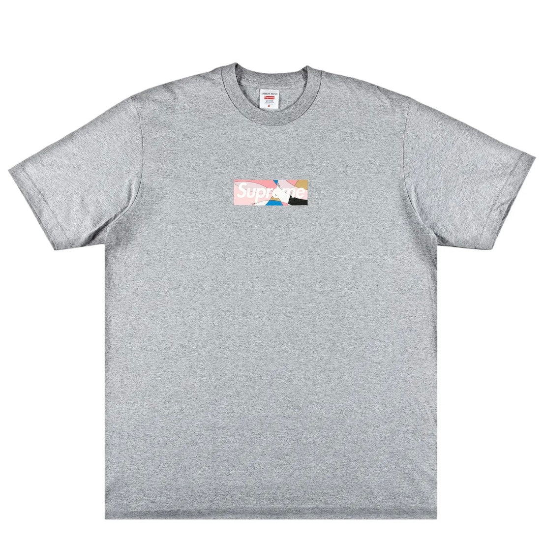 Supreme Emilio Pucci Grey/Pink Box Logo Tee