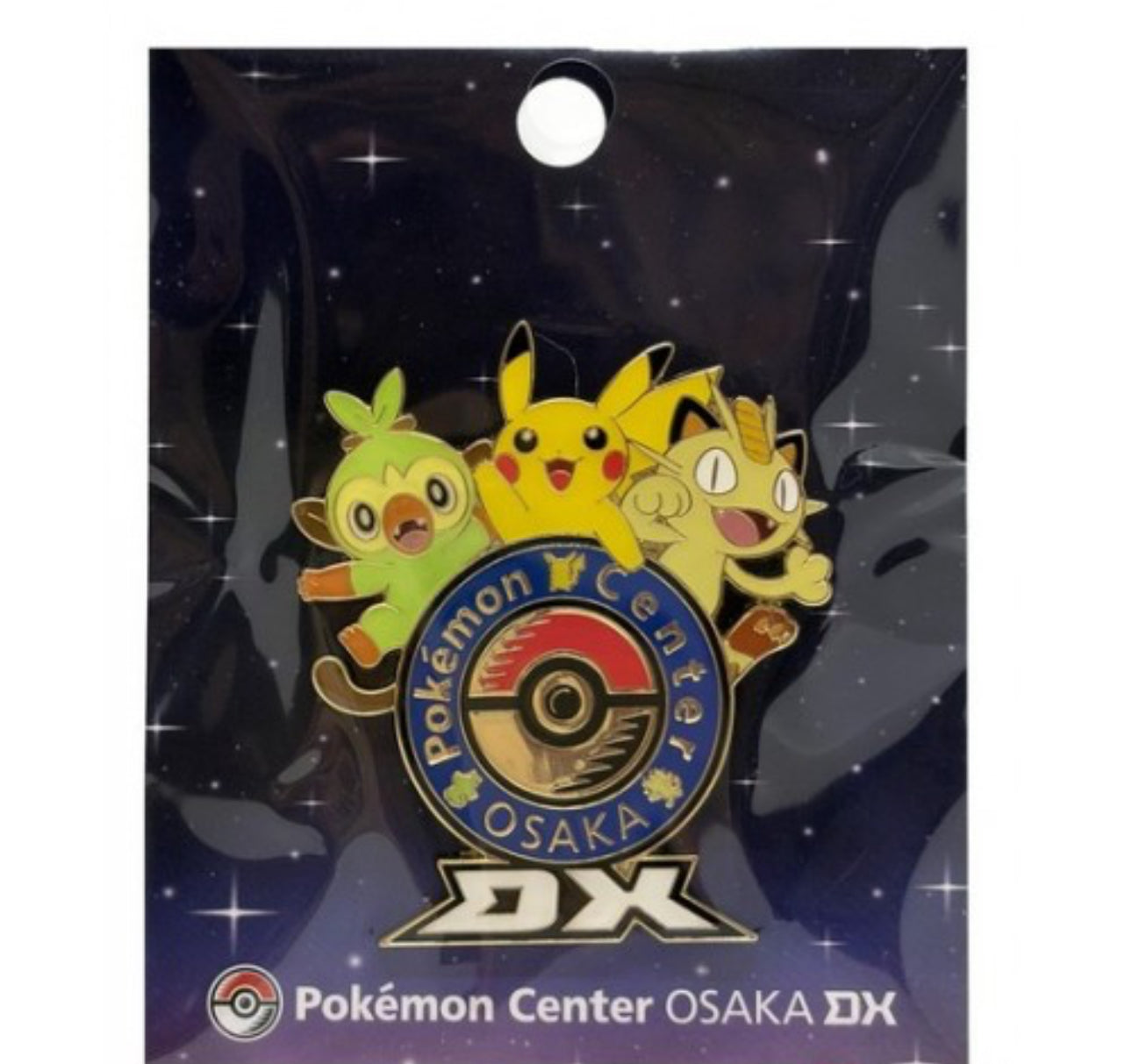 Pokémon Center Osaka DX 2019 Grookey Pikachu Meowth Pin