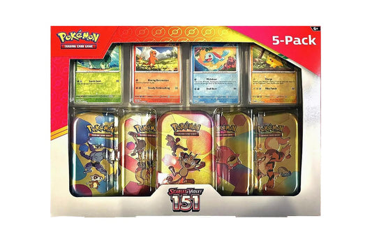 Pokémon Scarlet & Violet- 151 Costco 5 Mini Tin Bundle (Tin Art Mary Vary)
