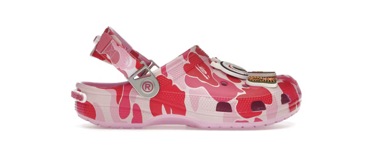 A Bathing Ape ABC Camo Pink Crocs