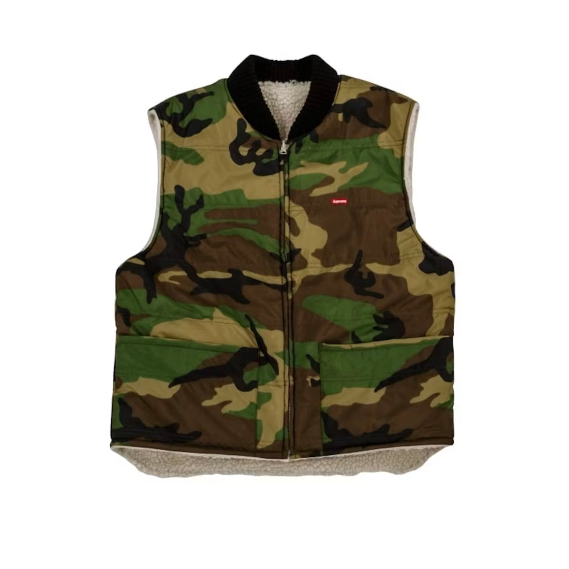 Supreme Sherpa Fleece Reversible Work Camo Vest