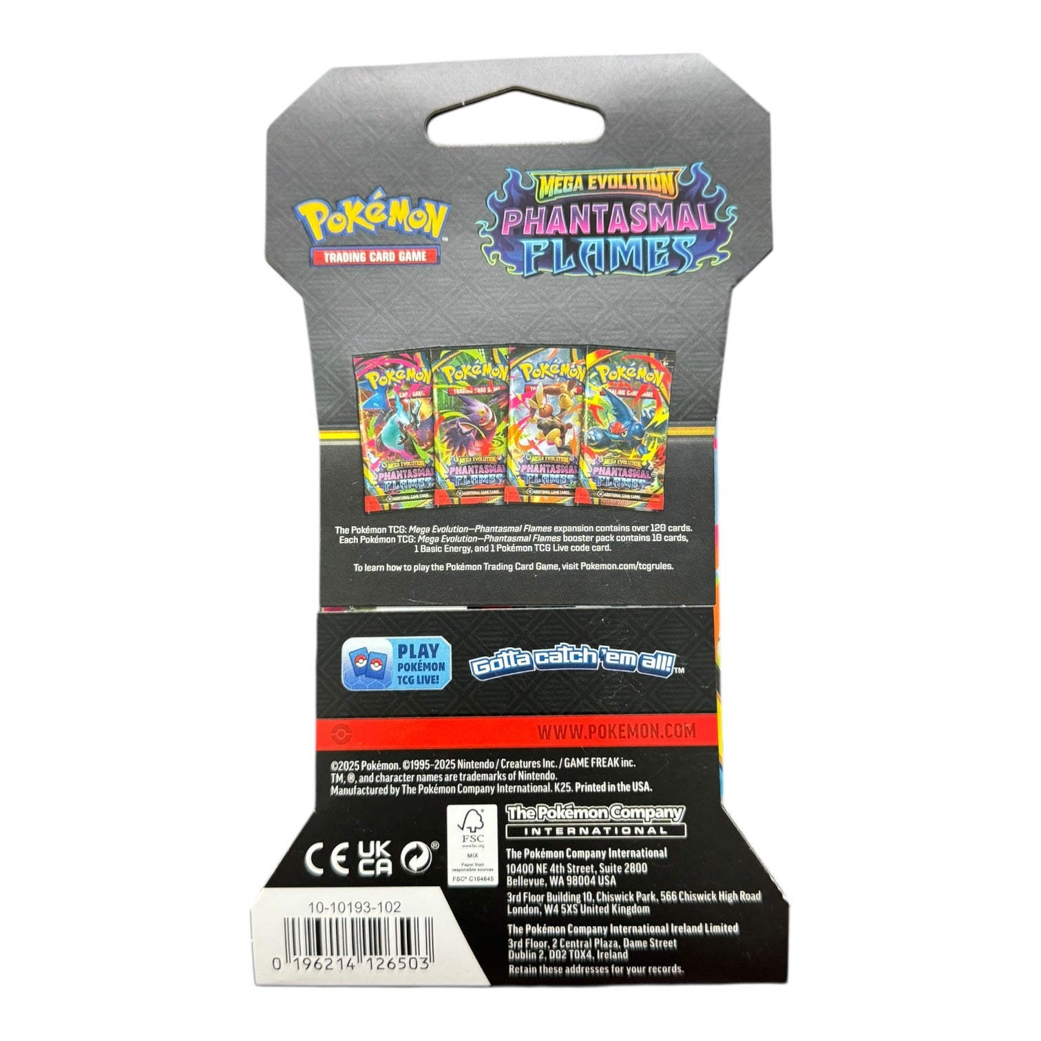 Pokemon Single Booster Pack - Mega Evolution Phantasmal Flames