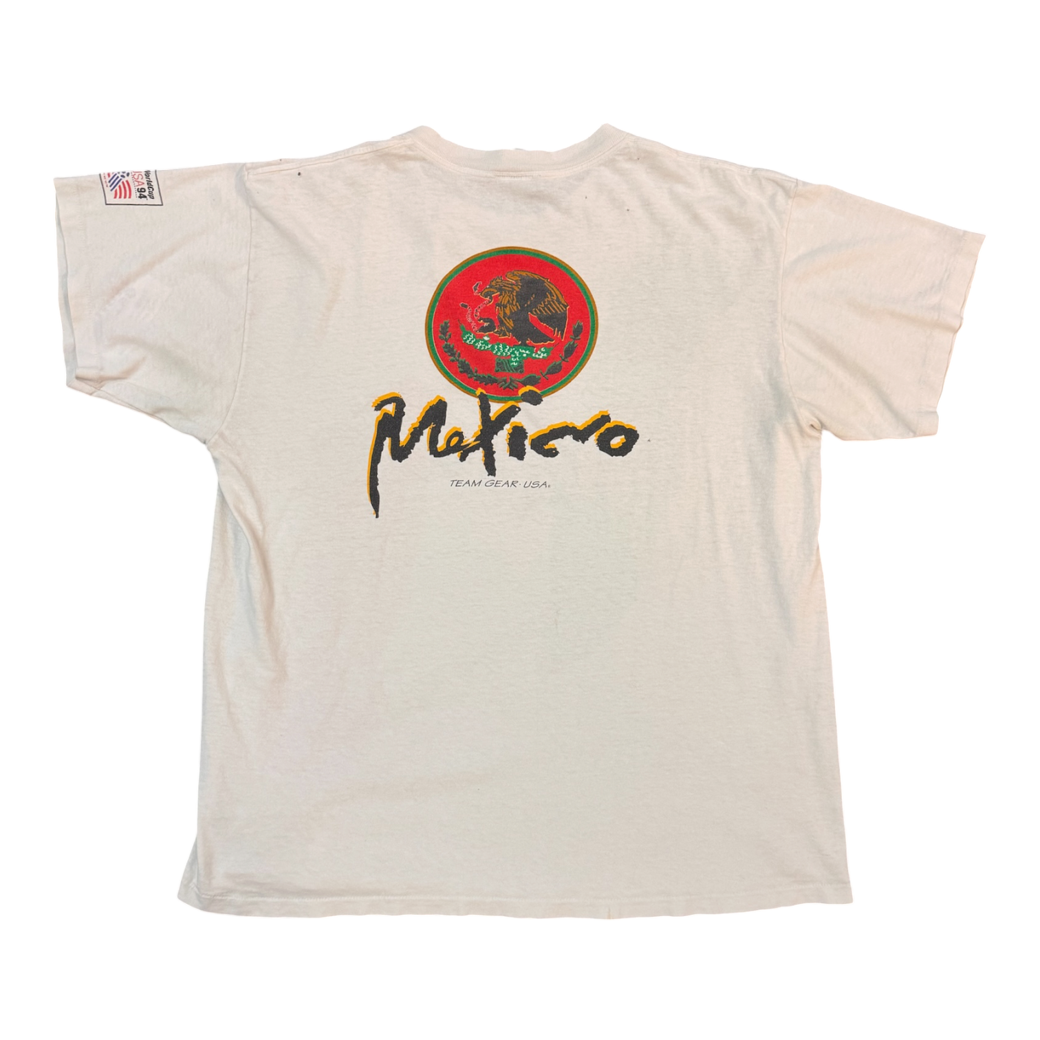 Mexico Flag Vintage White Tee
