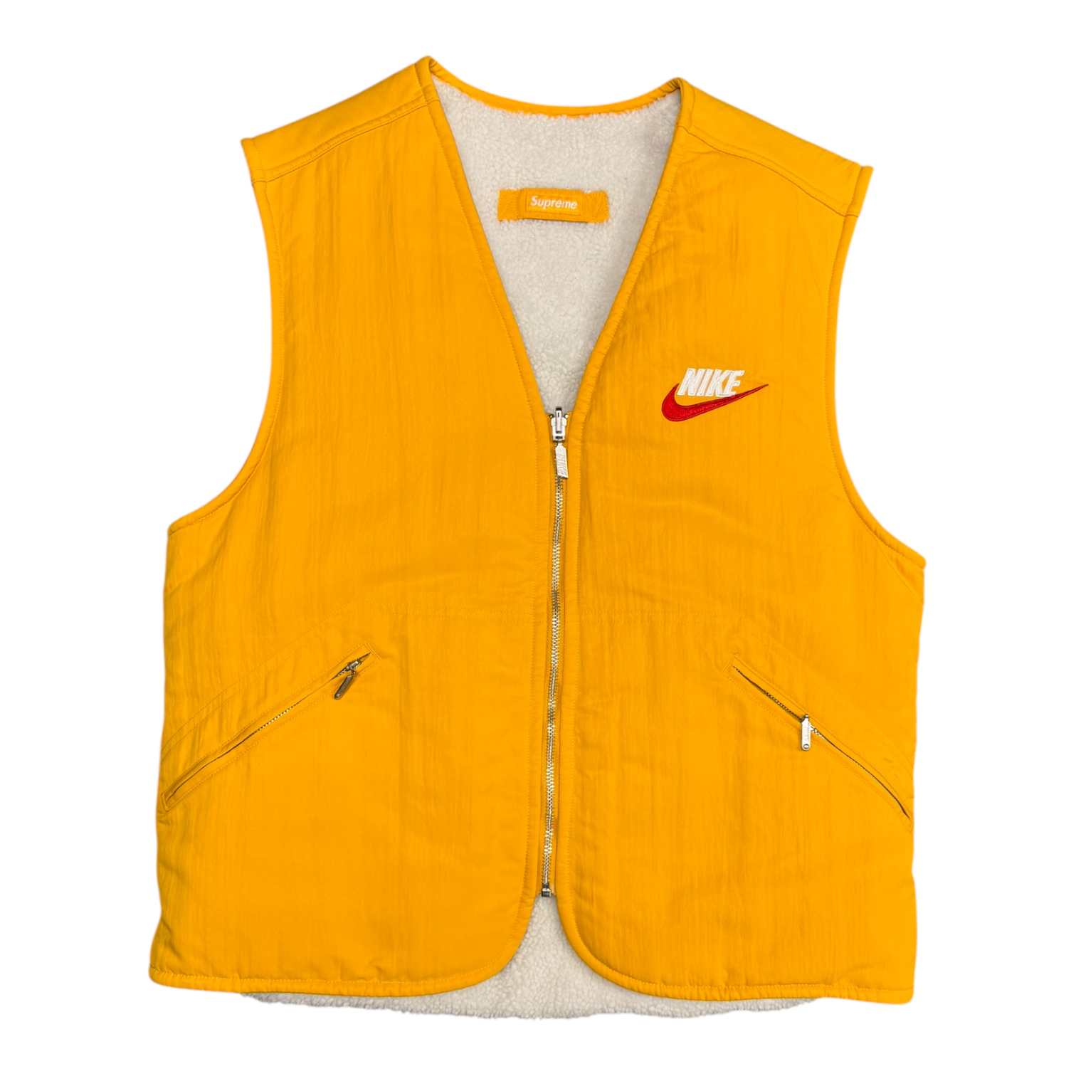 Supreme x Nike Reversible Nylon Sherpa Vest "Mustard"