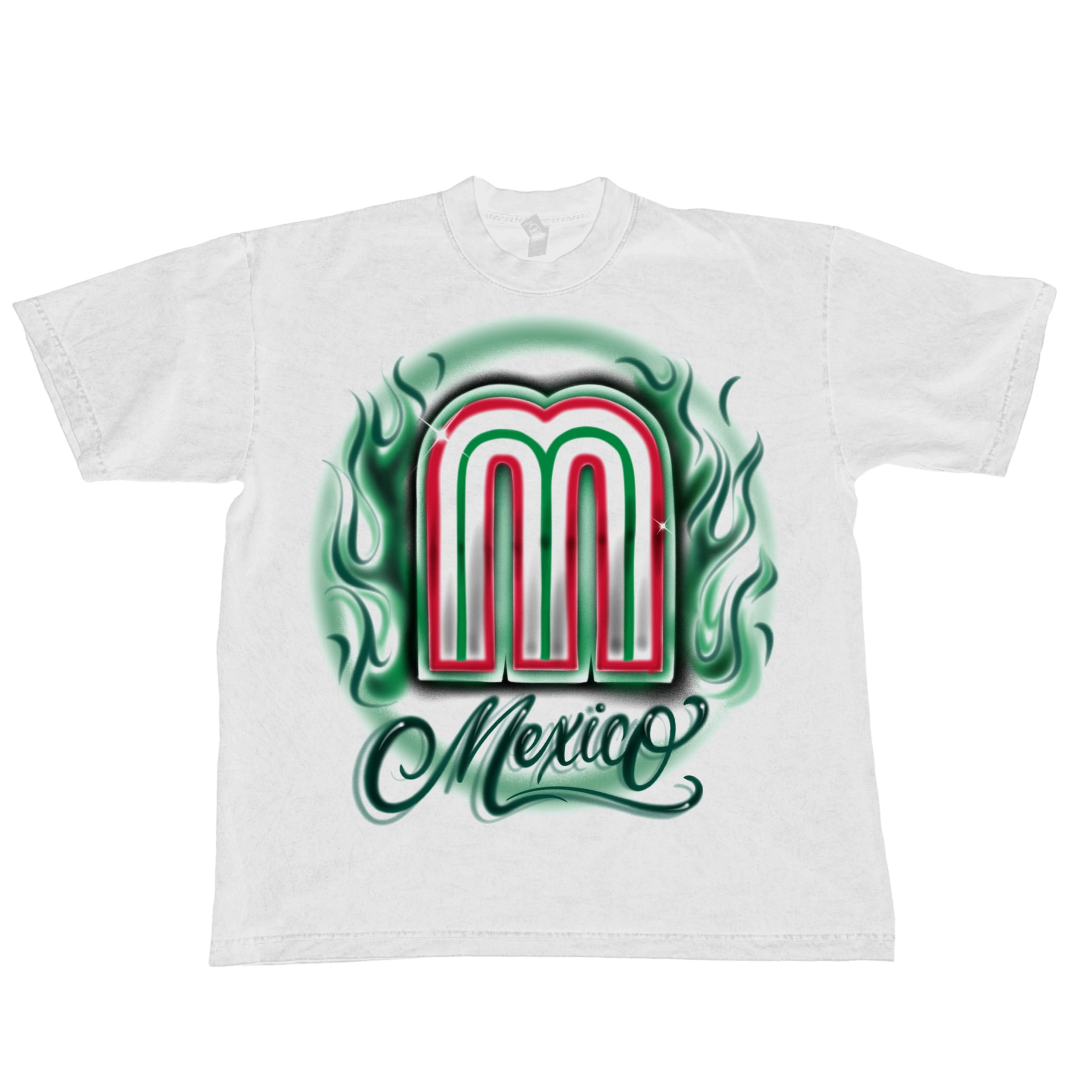 Mexico Flames White Tee